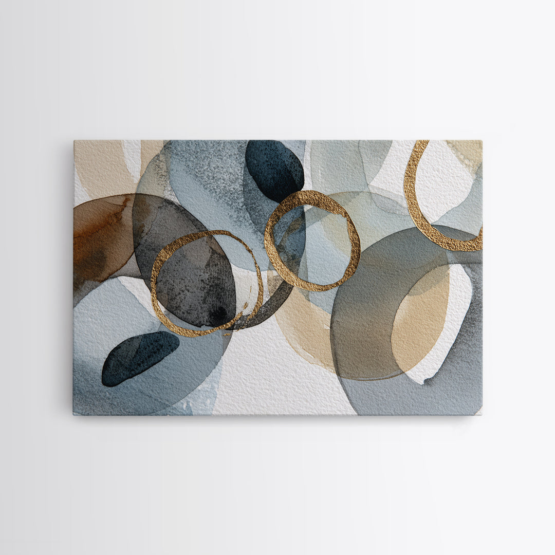Modern Sculptural Shapes Rendered as Painted Forms Canvas Print, Art, Art Deco, Living Room Decor, Abstract Art, ART-3x2-34