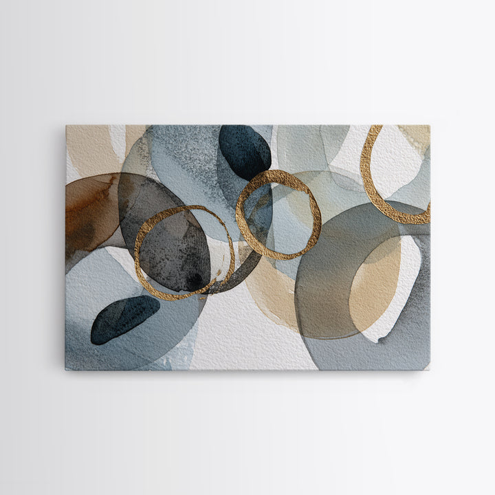 Modern Sculptural Shapes Rendered as Painted Forms Canvas Print, Art, Art Deco, Living Room Decor, Abstract Art, ART-3x2-34