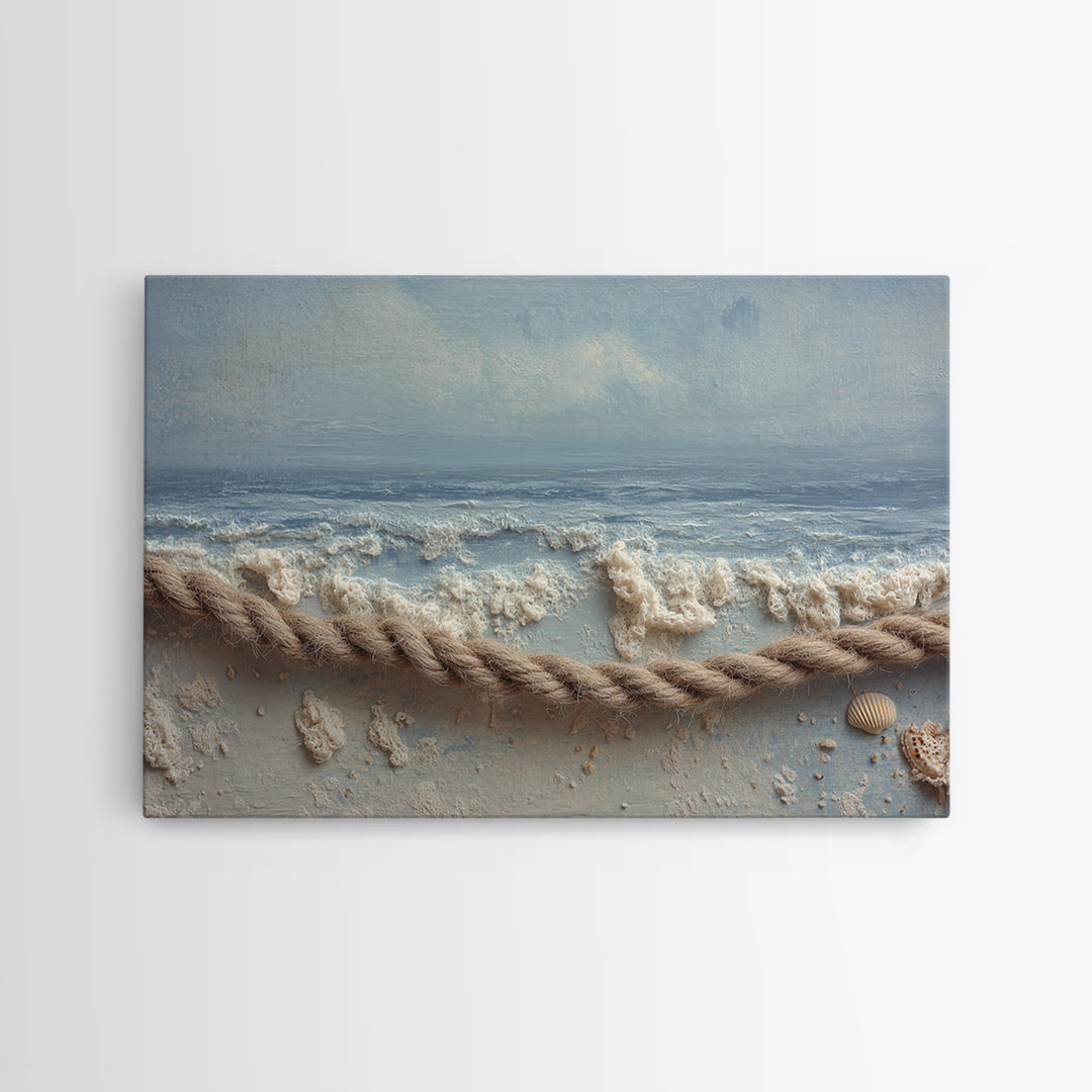 Dramatic Seascape with Foam and Storm Clouds Canvas Print, Art, Room Decor, Living Room Decor, Oil Painting, ART-3x2-4