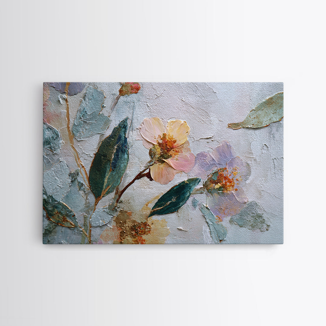 Celestial Moon Study Canvas Print, Art, Abstract Art, Living Room Decor, Oil Painting, Pink Wall Art, Horizontal Wall Art, ART-3x2-49