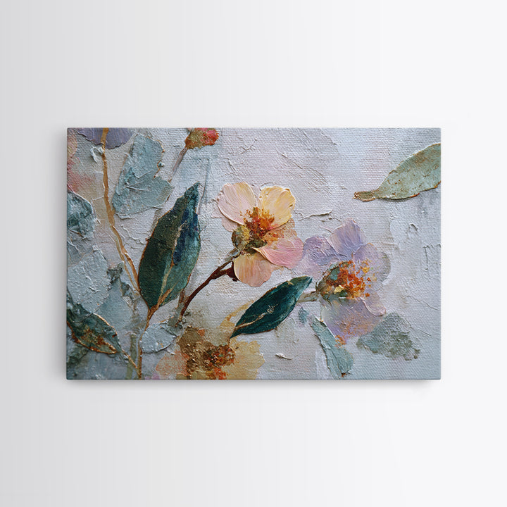 Celestial Moon Study Canvas Print, Art, Abstract Art, Living Room Decor, Oil Painting, Pink Wall Art, Horizontal Wall Art, ART-3x2-49