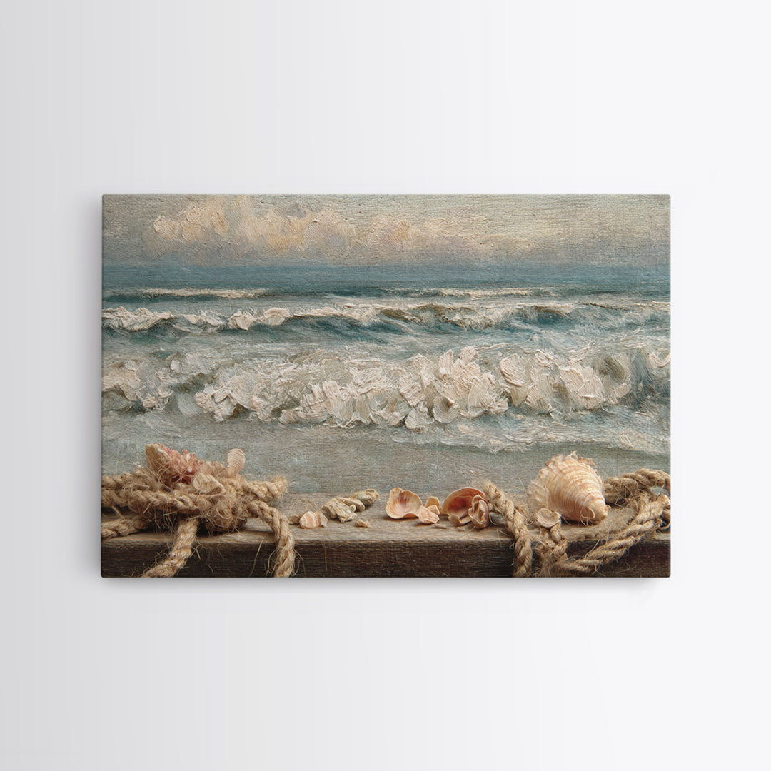 Dramatic Seascape with Foam and Storm Clouds Canvas Print, Art, Metal Wall Art, Living Room Decor, Abstract Art, ART-3x2-52