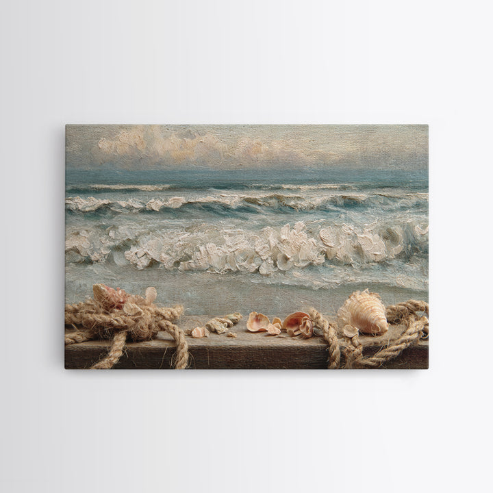 Dramatic Seascape with Foam and Storm Clouds Canvas Print, Art, Metal Wall Art, Living Room Decor, Abstract Art, ART-3x2-52