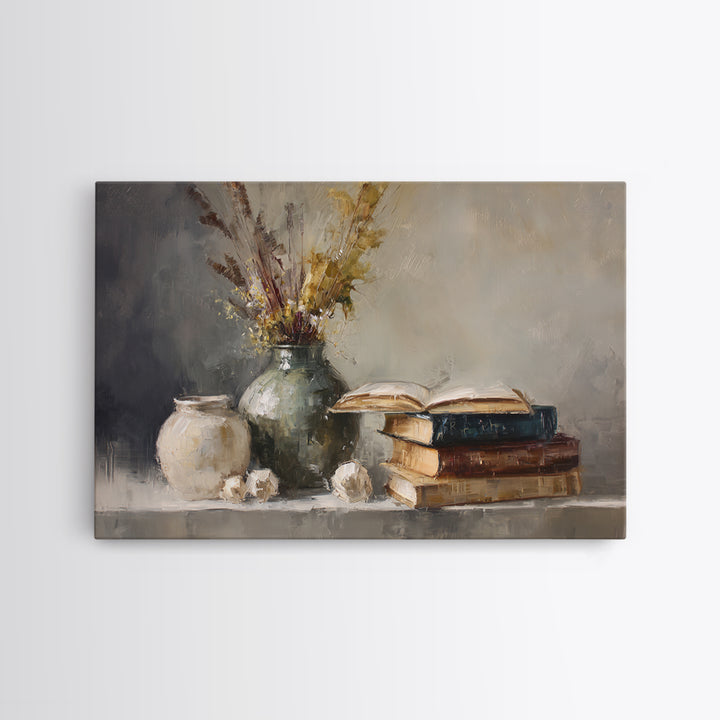 Sunlit Interior Still Life Canvas Print, Art, Art Commission, Living Room Decor, Fine Art, Black Art, Framed Art, ART-3x2-66