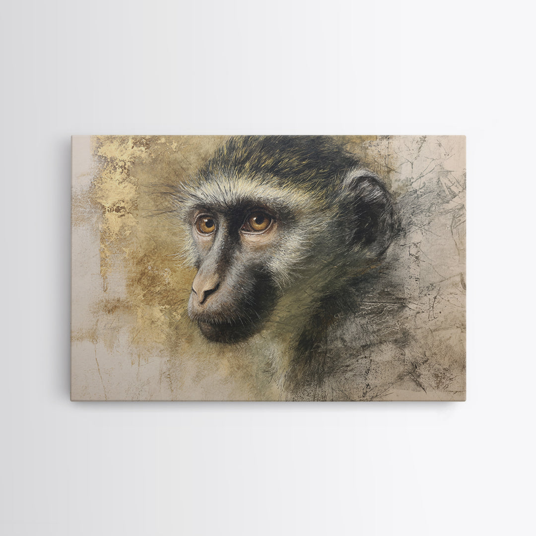 Elegant Animal Portrait Framed Canvas Print, Art, Digital Wall Art, Living Room Decor, Fine Art, Framed Art, ART-3x2-70