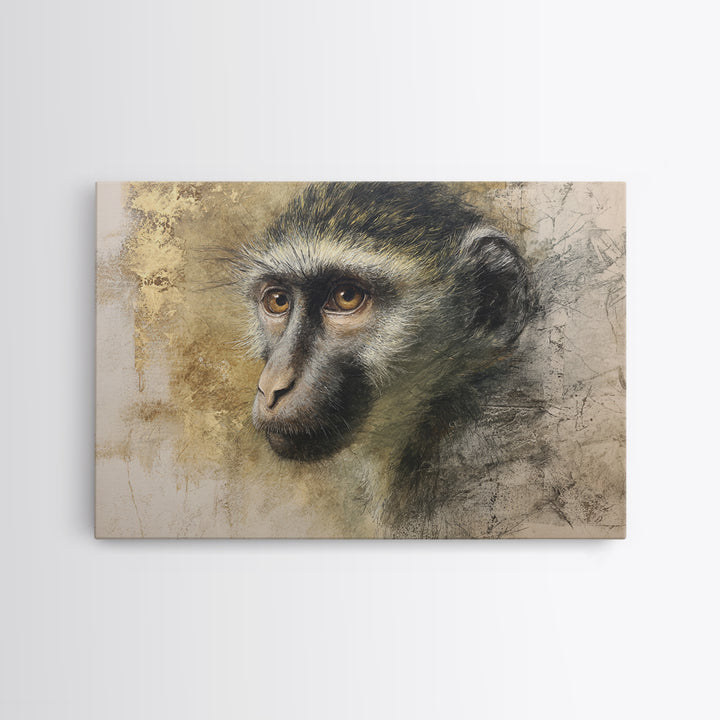 Elegant Animal Portrait Framed Canvas Print, Art, Digital Wall Art, Living Room Decor, Fine Art, Framed Art, ART-3x2-70