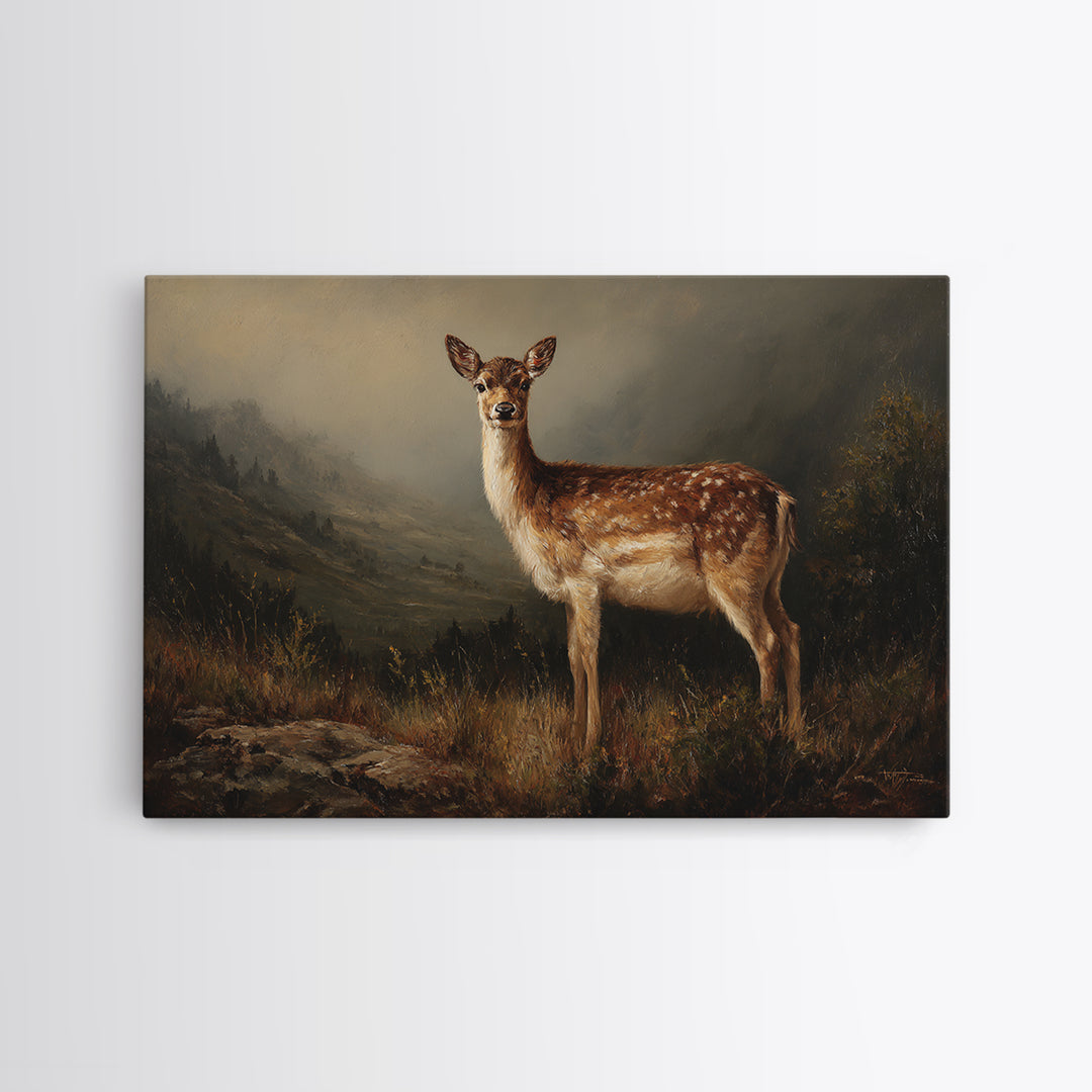 Elegant Animal Portrait Canvas Print, Art, Framed Wall Art, Living Room Decor, Fine Art, Resin Art, Boho Wall Art, ART-3x2-94