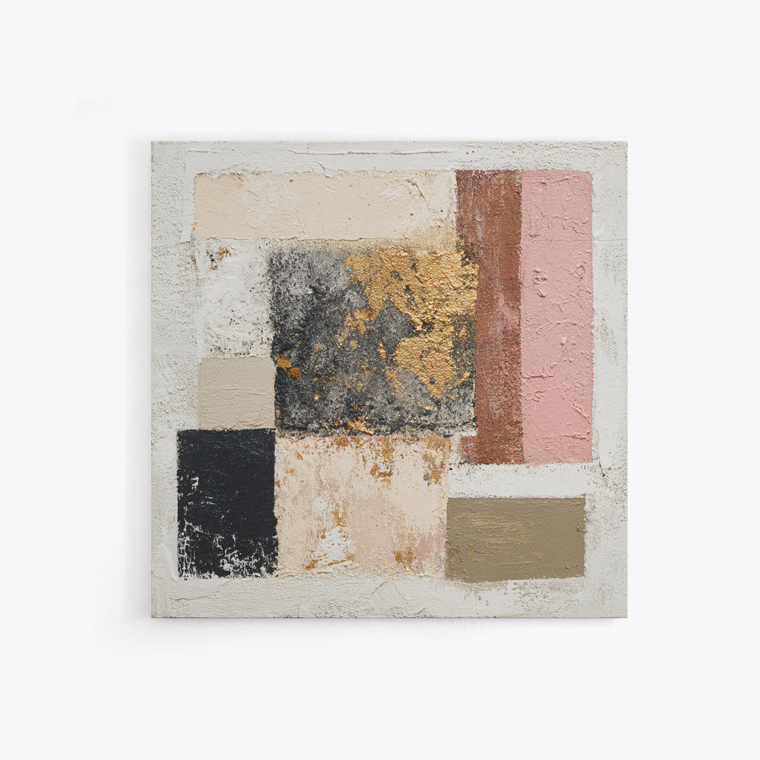Textured Plaster Abstract Framed Canvas Print, Above Sofa Art, Abstract Wall Art, Living Room Decor, Abstract Art, Statement, ASA-1x1-11