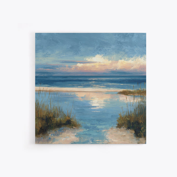 Moody Seascape at Twilight Canvas Print, Above Sofa Art, Living Room Decor, Watercolor Art, Statement 036, Set of Prints, ASA-1x1-36