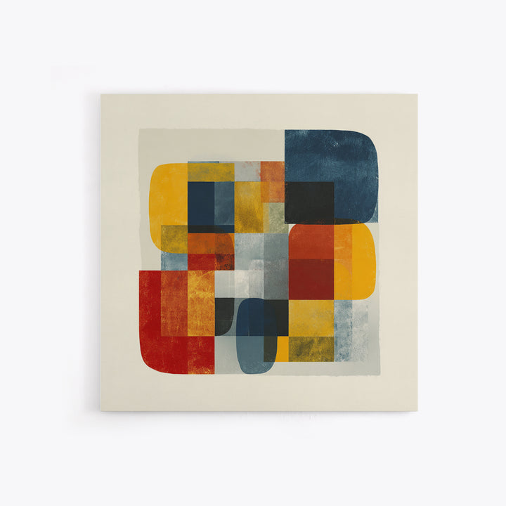 Bold Mid Century Geometric Forms Canvas Print, Above Sofa Art, Home Decor, Living Room Decor, Abstract Art, Statement, ASA-1x1-4