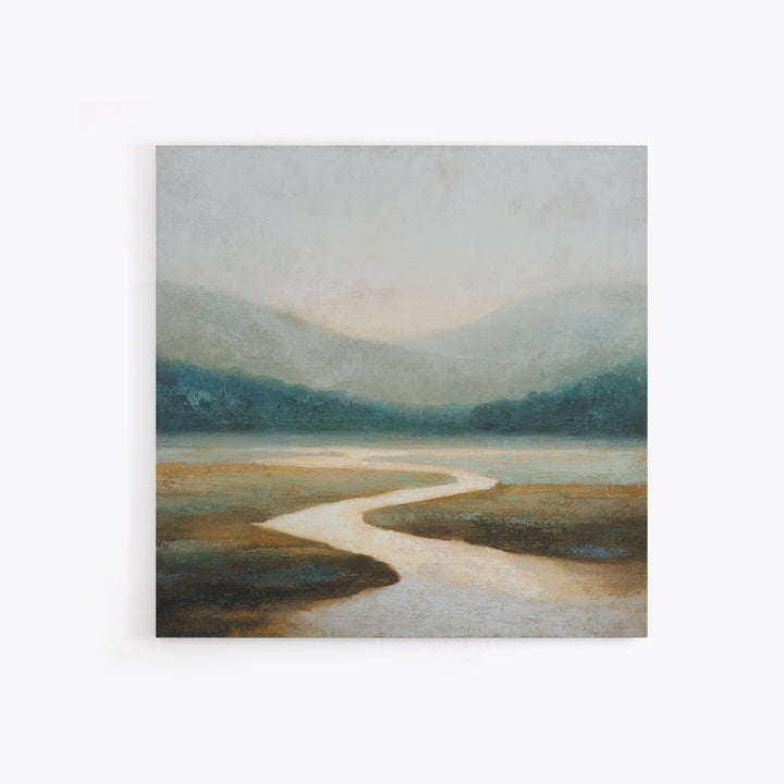 Abstract River Bends Framed Canvas Print, Above Sofa Art, Japandi Wall Art, Living Room Decor, Abstract Art, Statement, ASA-1x1-71
