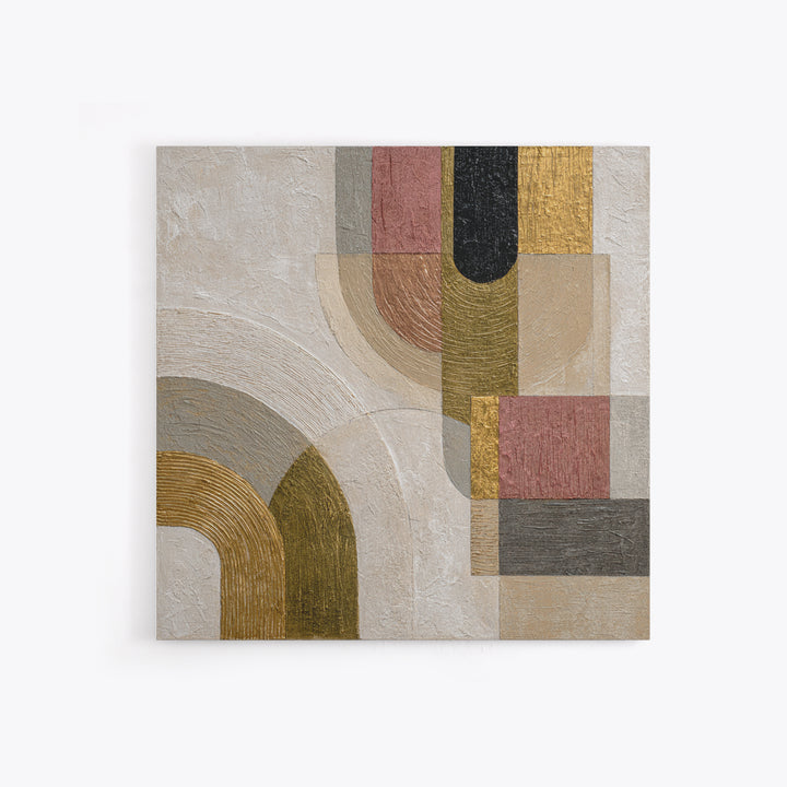 Textured Plaster Abstract Framed Canvas Print, Above Sofa Art, Neutral Decor, Living Room Decor, Fine Art, Statement, ASA-1x1-83