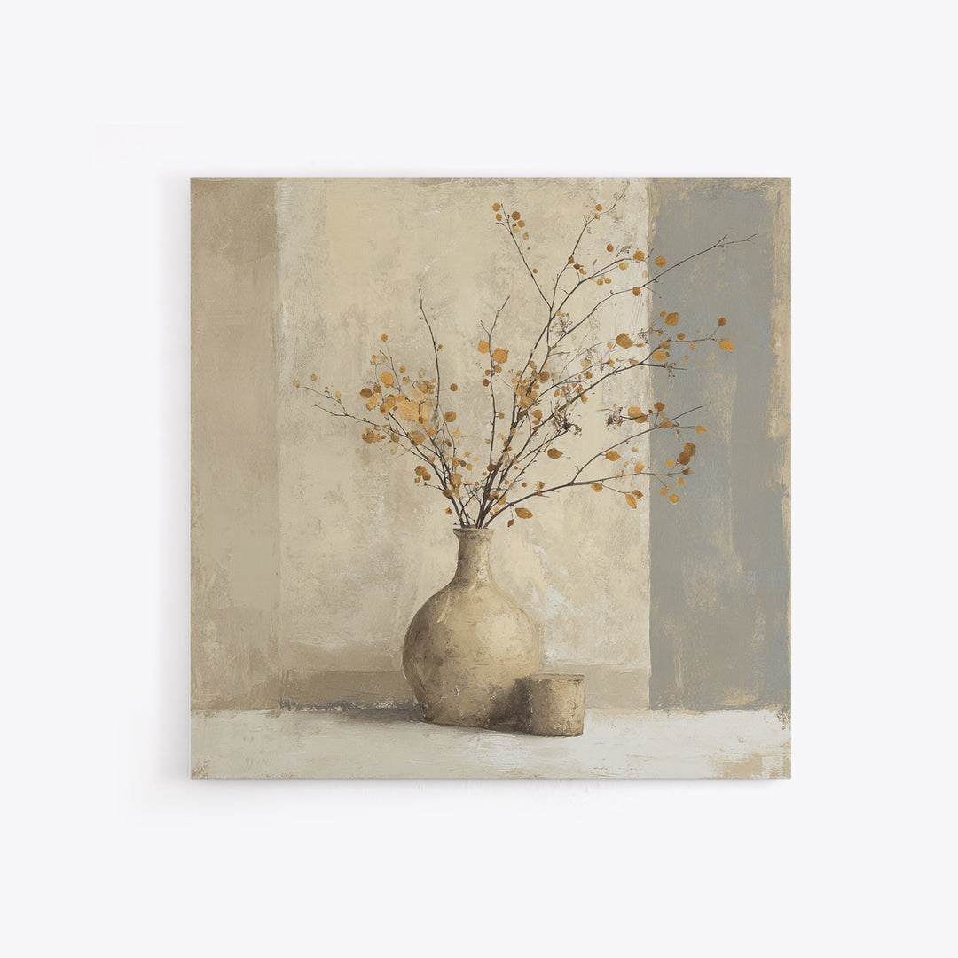 Large Neutral Still Life Canvas Print, Above Sofa Art, Minimalist Wall Art, Living Room Decor, Oil Painting, Statement, ASA-1x1-86
