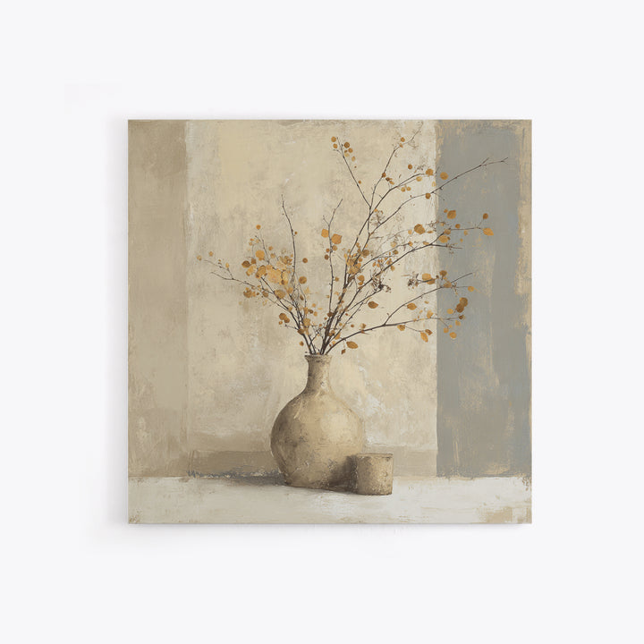 Large Neutral Still Life Canvas Print, Above Sofa Art, Minimalist Wall Art, Living Room Decor, Oil Painting, Statement, ASA-1x1-86