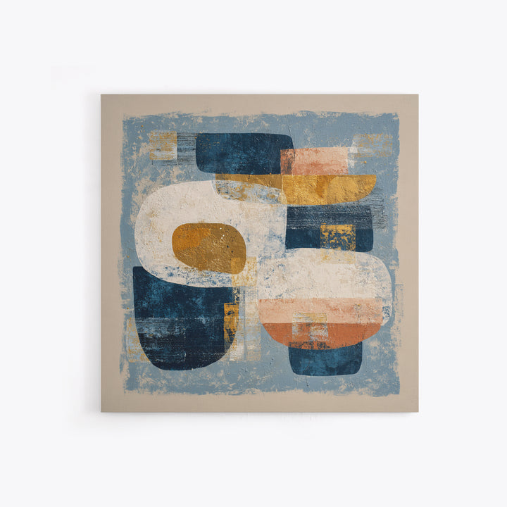 Bold Navy and Ivory Abstract Brushwork Canvas Print, Above Sofa Art, Japandi Wall Art, Living Room Decor, Fine Art, Statement, ASA-1x1-90
