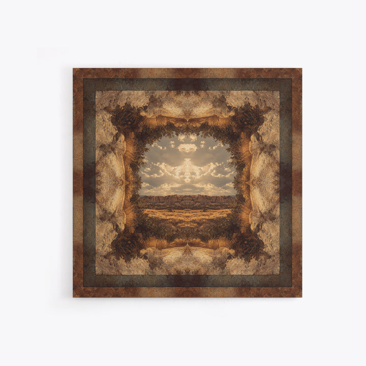 Desert Mesa Panorama Canvas Print, Above Sofa Art, Bauhaus Print, Living Room Decor, Fine Art, Statement, Textured Painting, ASA-1x1-92