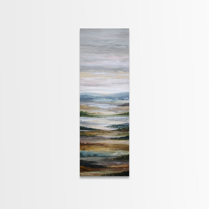 Oversized Abstract Landscape Canvas Print, Above Sofa Art, Bauhaus Print, Living Room Decor, Oil Painting, Statement, ASA-1x3-13