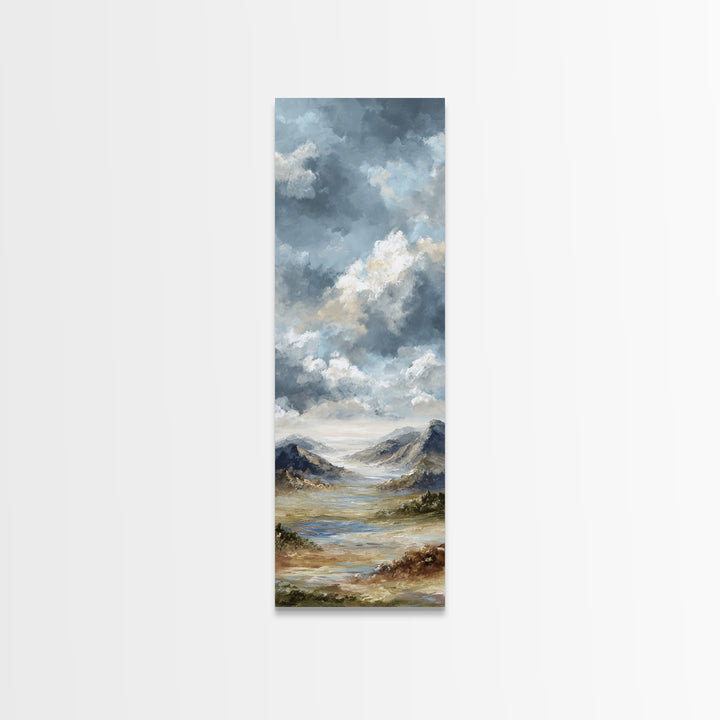 Dramatic Cloudscape over a Distant Valley Canvas Print, Above Sofa Art, Modern Decor, Living Room Decor, Fine Art, Statement, ASA-1x3-17
