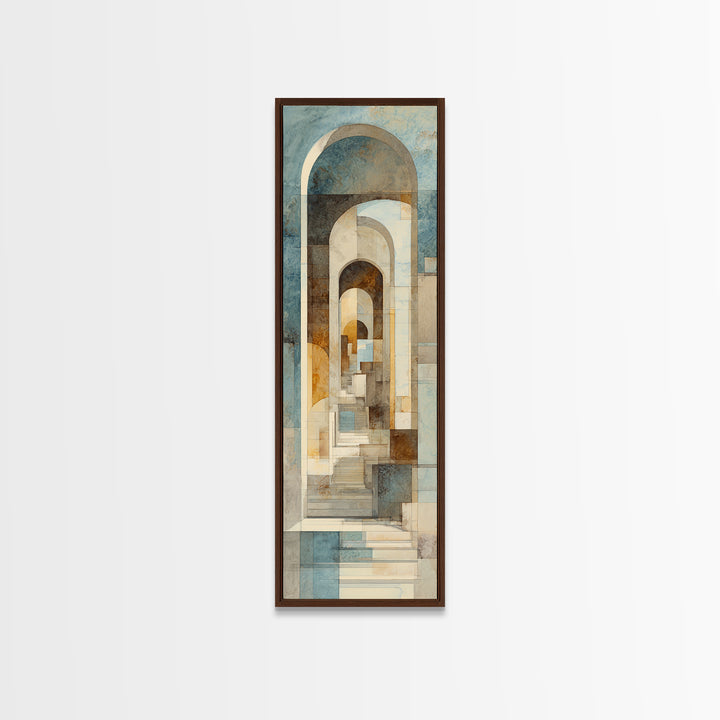 Architectural Arch Study Canvas Print, Above Sofa Art, Japandi Wall Art, Living Room Decor, Watercolor Art, Statement, ASA-1x3-21