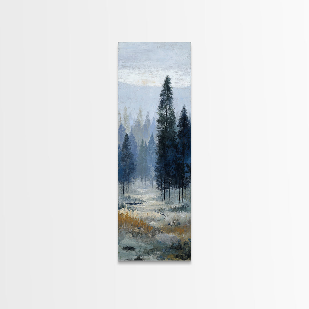 Modern Scandinavian Forest Canvas Print, Above Sofa Art, Luxury Decor, Living Room Decor, Fine Art, Statement, Canvas Wall Art, ASA-1x3-27