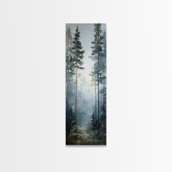 Modern Scandinavian Forest Framed Canvas Print, Above Sofa Art, Neutral Decor, Living Room Decor, Fine Art, Statement, ASA-1x3-3