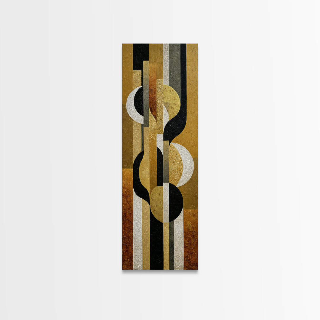 Luxury Monochrome Stone Composition Framed Canvas Print, Above Sofa Art, Living Room Decor, Watercolor Art, Statement, ASA-1x3-31