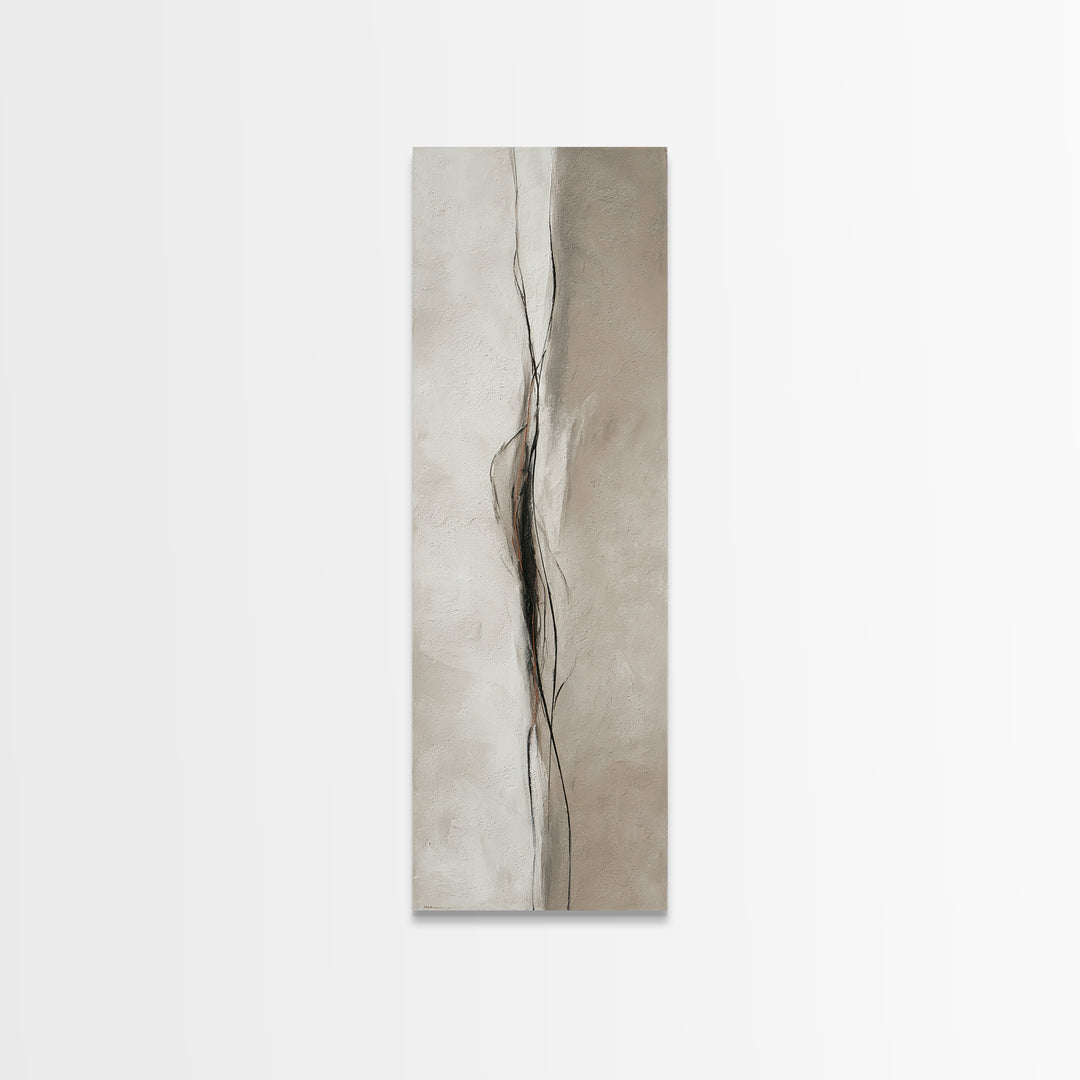 Minimal Black Ink Composition Canvas Print, Above Sofa Art, Statement Artwork, Living Room Decor, Fine Art, Statement, ASA-1x3-44