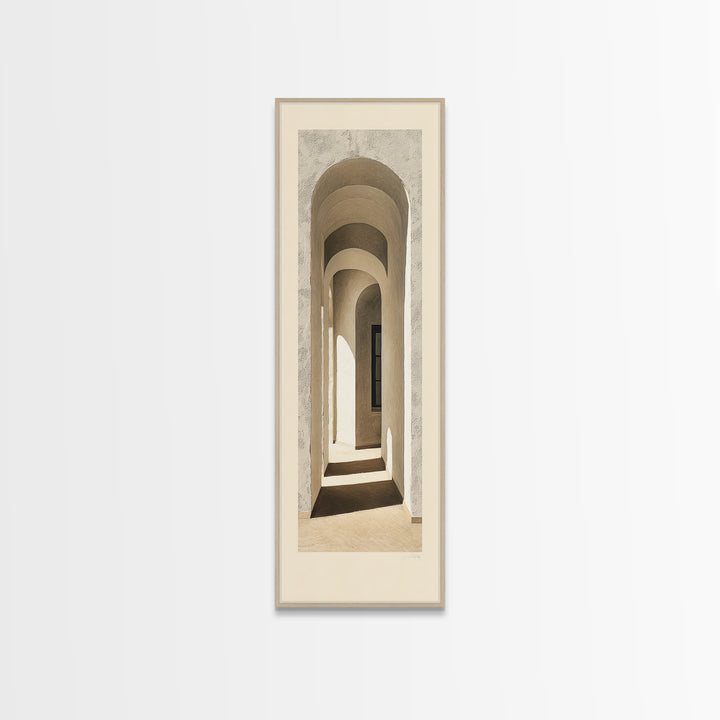 Architectural Arch Study Framed Canvas Print, Above Sofa Art, Botanical Wall Art, Living Room Decor, Oil Painting, Statement, ASA-1x3-45