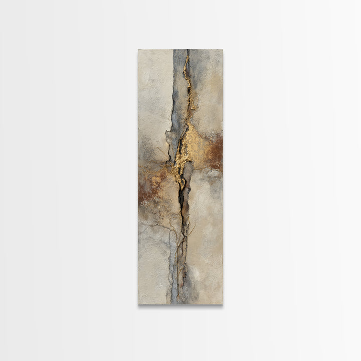 Textured Plaster Abstract Framed Canvas Print, Above Sofa Art, Minimalist Decor, Living Room Decor, Abstract Art, Statement, ASA-1x3-47