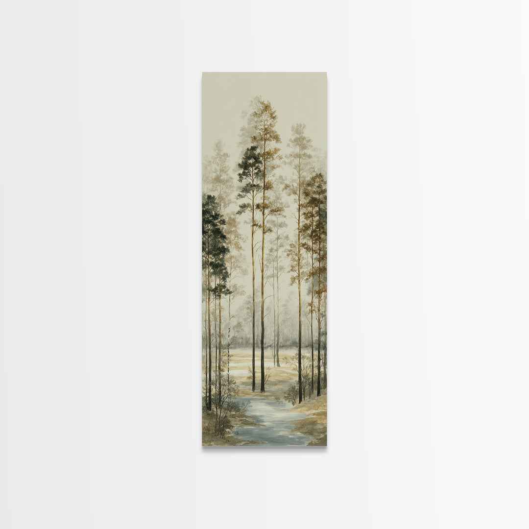 Modern Scandinavian Forest Canvas Print, Above Sofa Art, Framed Wall Art, Living Room Decor, Statement, Living Room Wall Art, ASA-1x3-51