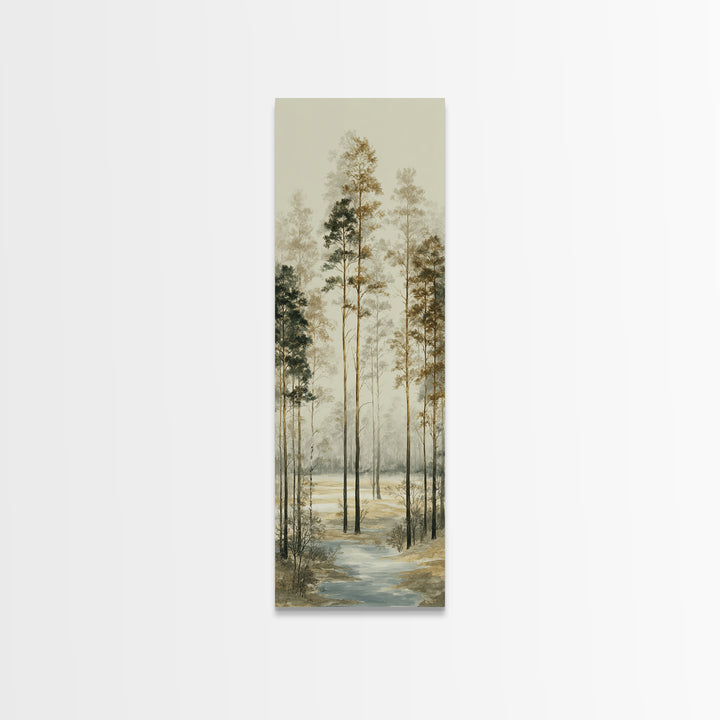 Modern Scandinavian Forest Canvas Print, Above Sofa Art, Framed Wall Art, Living Room Decor, Statement, Living Room Wall Art, ASA-1x3-51