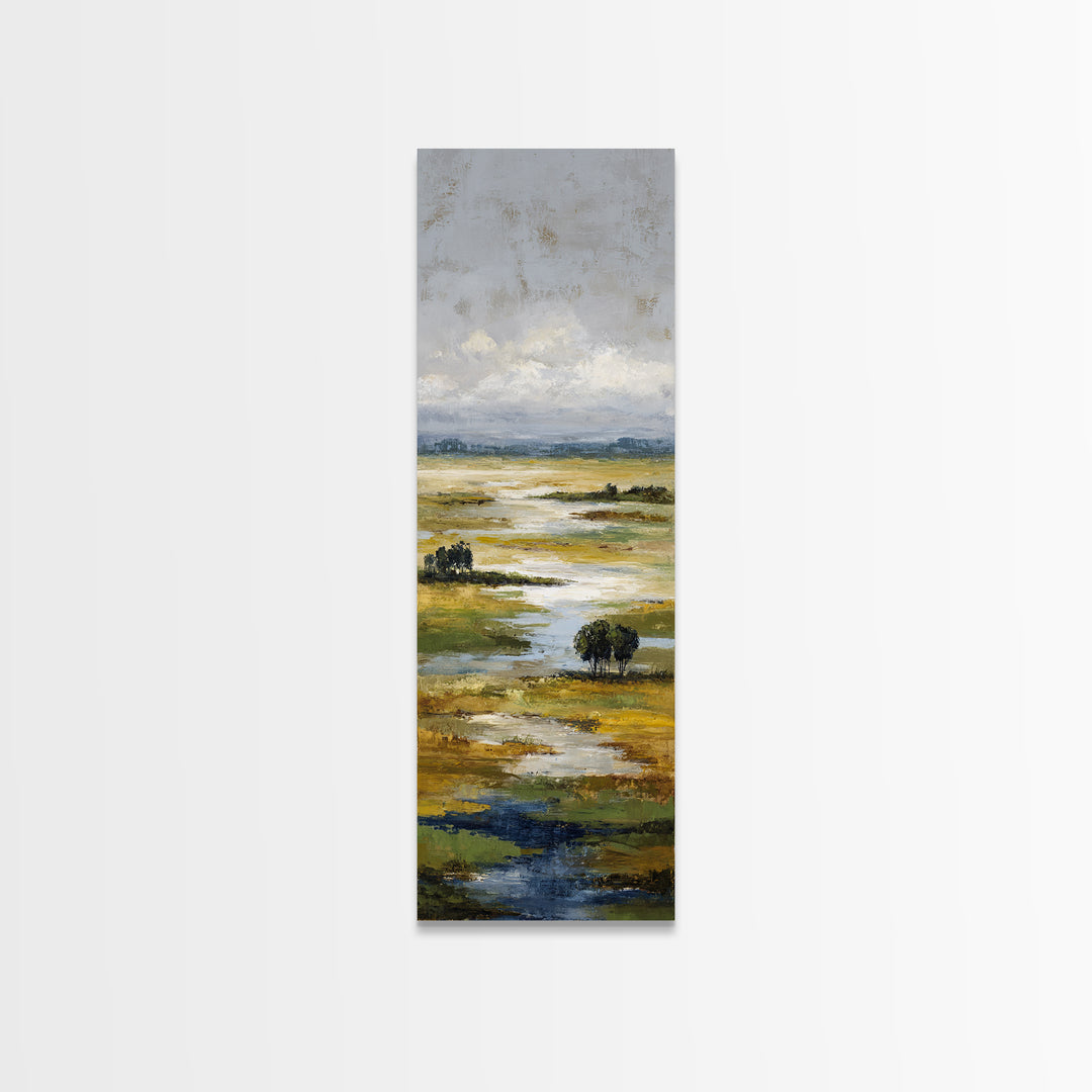Gallery Style Landscape with Expansive Negative Space Canvas Print, Above Sofa Art, Art Print, Living Room Decor, Statement, ASA-1x3-60