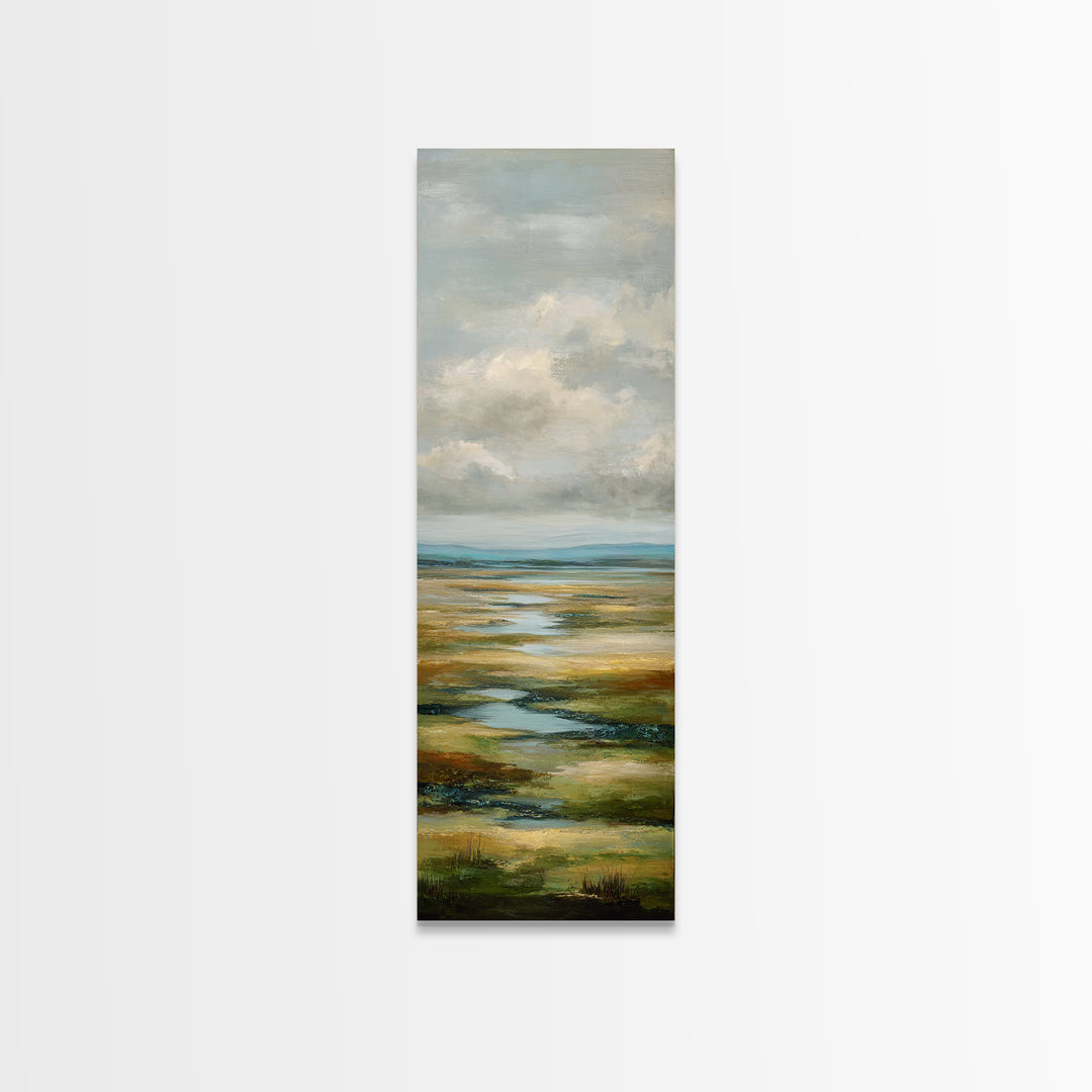 Oversized Abstract Landscape Framed Canvas Print, Above Sofa Art, Modern Decor, Living Room Decor, Fine Art, Statement, ASA-1x3-61