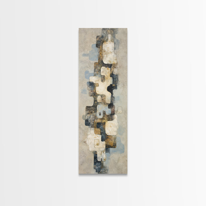 Large Modern Organic Shapes Framed Canvas Print, Above Sofa Art, Modern Art, Living Room Decor, Fine Art, Statement, Art Print, ASA-1x3-62