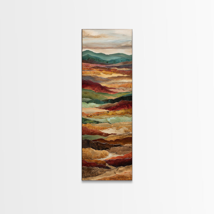 Abstract Canyon Landscape Canvas Print, Above Sofa Art, Living Room Decor, Watercolor Art, Statement 367, Set of Prints, ASA-1x3-67