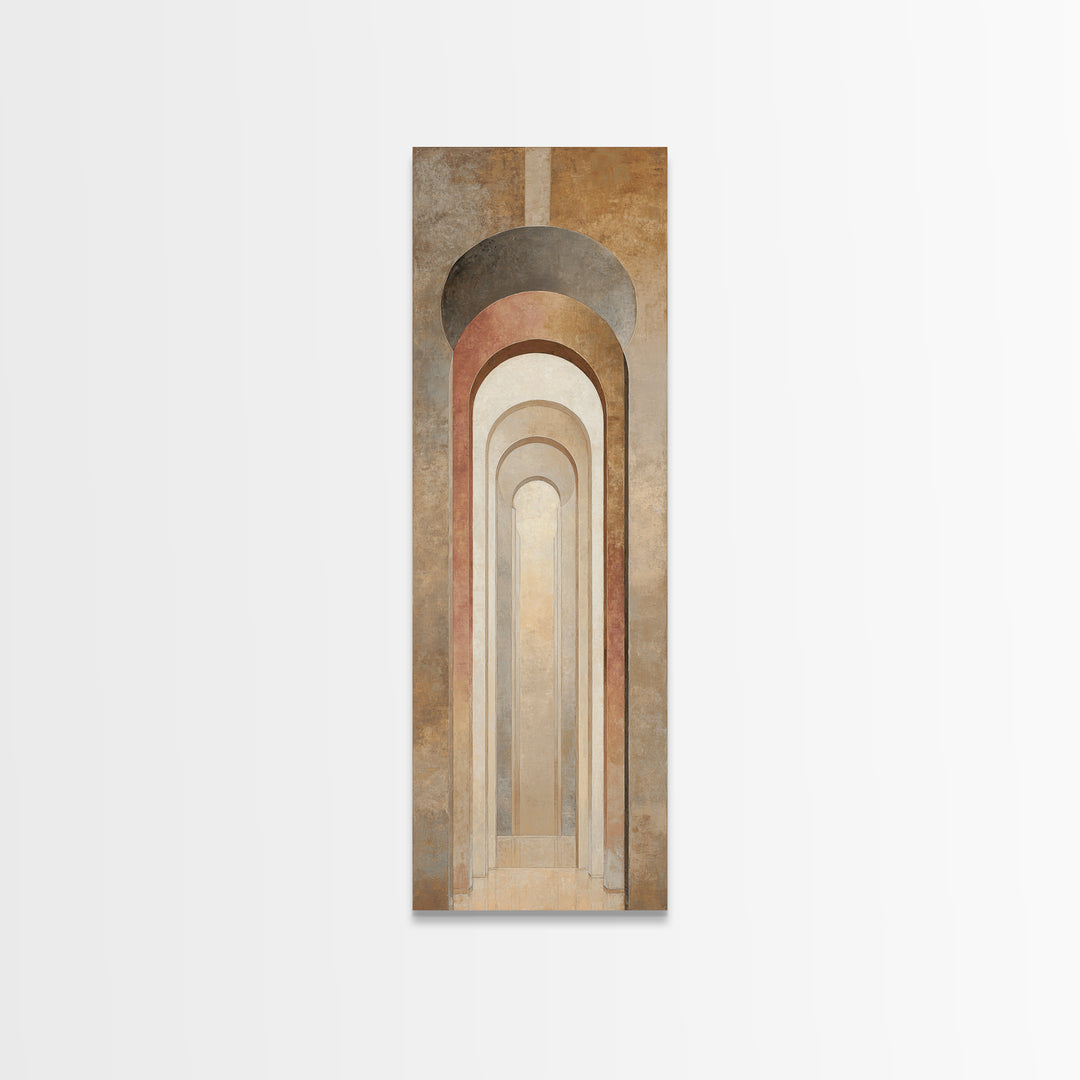 Architectural Arch Study Framed Canvas Print, Above Sofa Art, Botanical Wall Art, Living Room Decor, Oil Painting, Statement, ASA-1x3-69