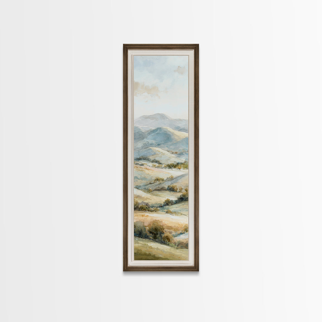 Sunlit Rolling Hills Canvas Print, Above Sofa Art, Wall Decor, Living Room Decor, Fine Art, Statement, Contemporary Art, ASA-1x3-77