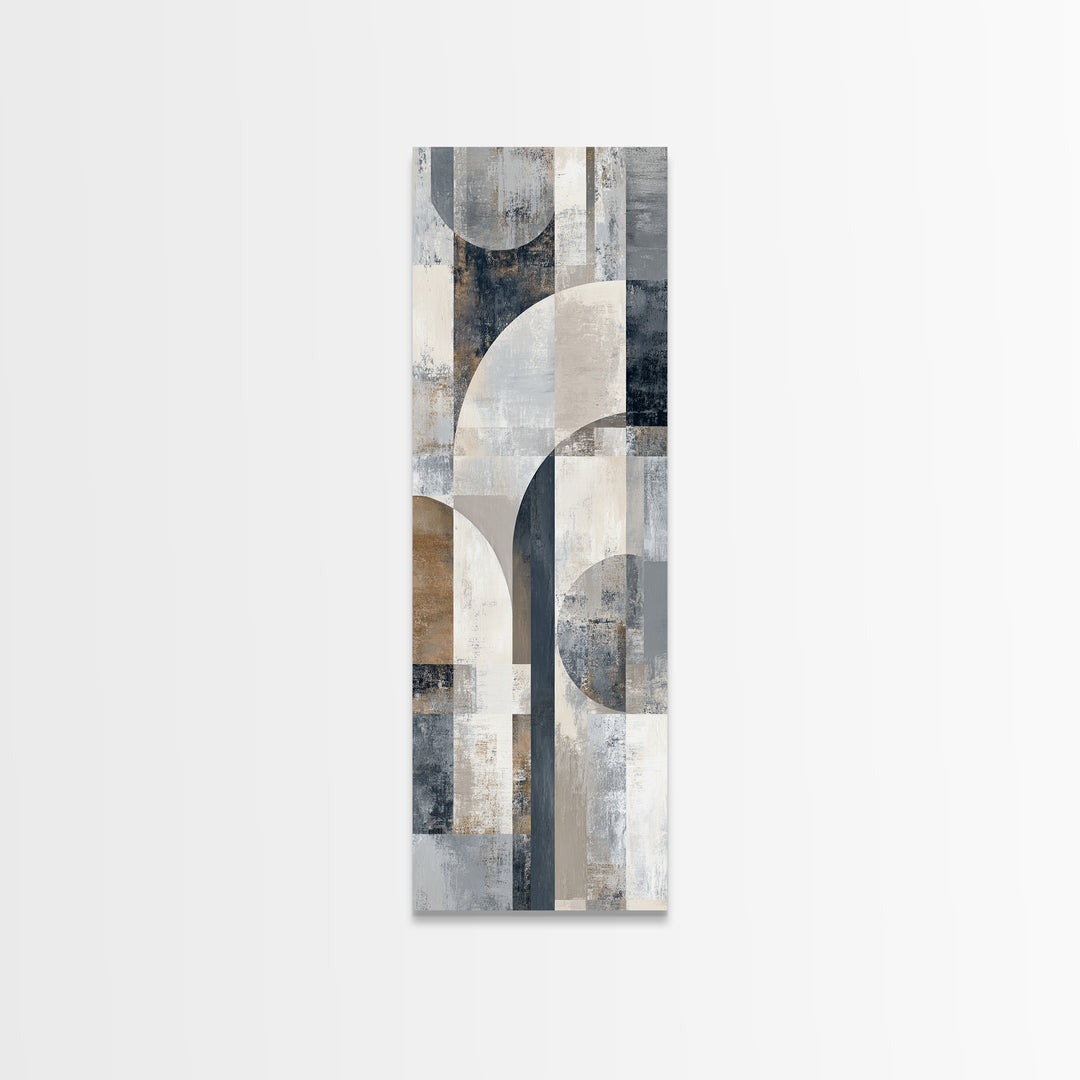 Luxury Monochrome Stone Composition Framed Canvas Print, Above Sofa Art, Canvas Wall Art, Living Room Decor, Statement, ASA-1x3-79