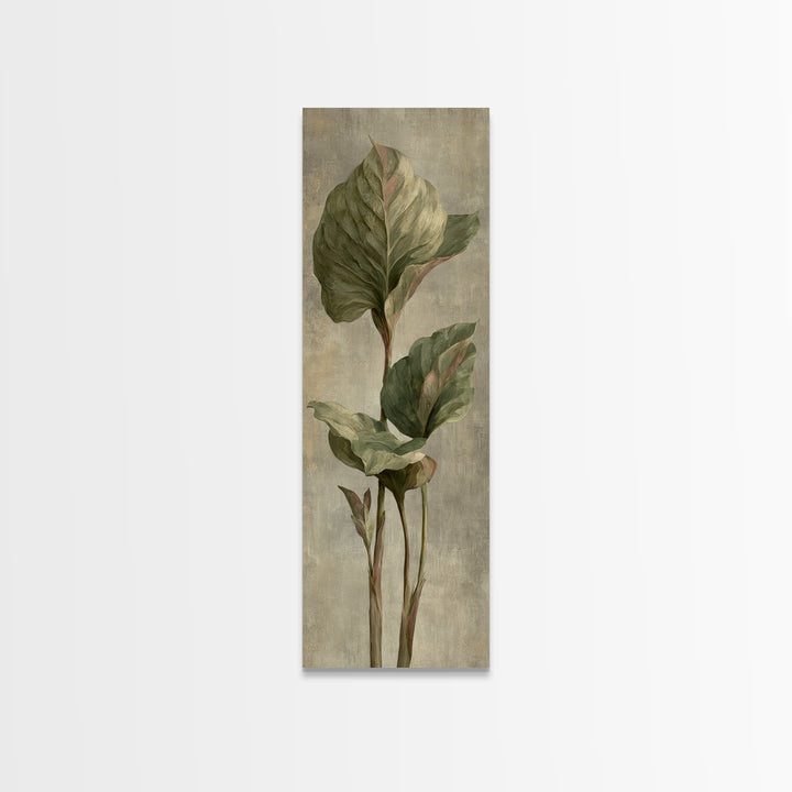Large Botanical Leaves Canvas Print, Above Sofa Art, Framed Wall Art, Living Room Decor, Statement, Living Room Wall Art, ASA-1x3-81
