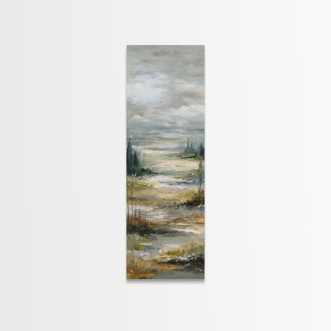 Oversized Abstract Landscape Canvas Print, Above Sofa Art, Art Print, Living Room Decor, Fine Art, Statement, Textured Wall Art, ASA-1x3-85