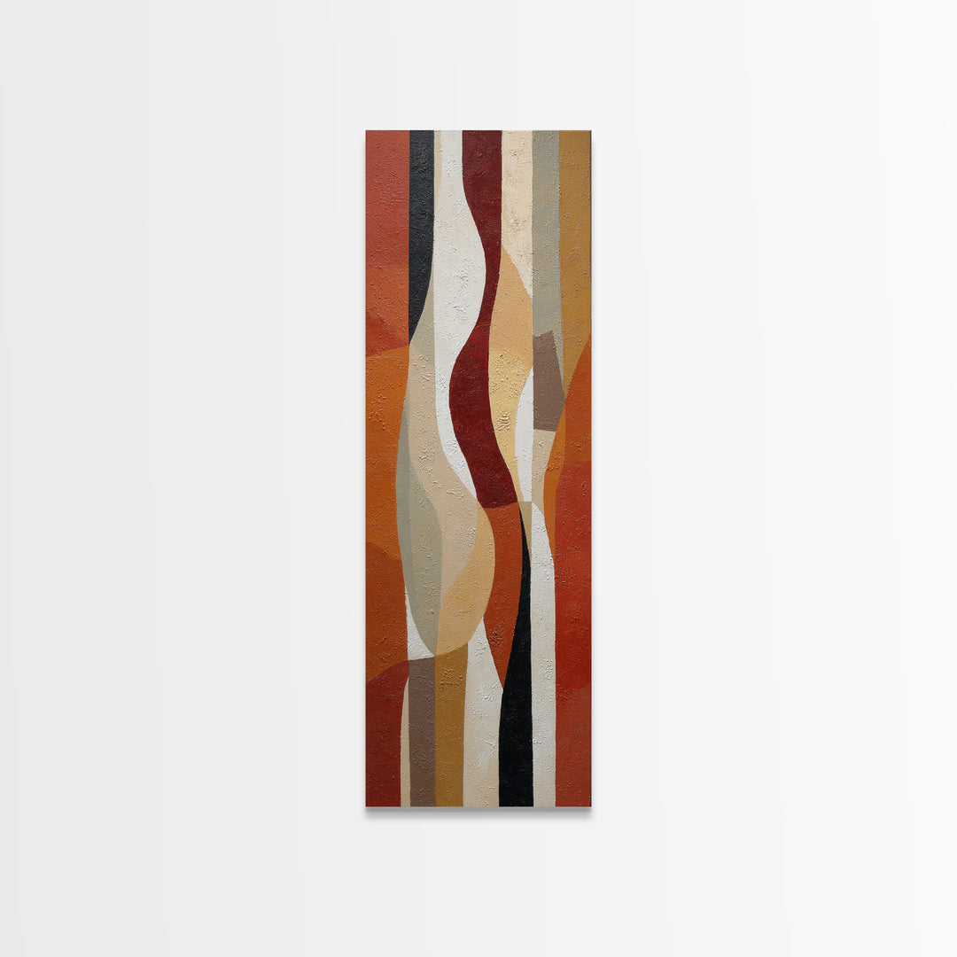 Bold Mid Century Geometric Forms Canvas Print, Above Sofa Art, Textured Wall Art, Living Room Decor, Abstract Art, Statement, ASA-1x3-88
