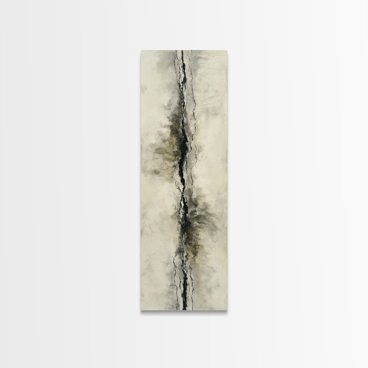 Minimal Black Ink Composition Framed Canvas Print, Above Sofa Art, Farmhouse Decor, Living Room Decor, Fine Art, Statement, ASA-1x3-92