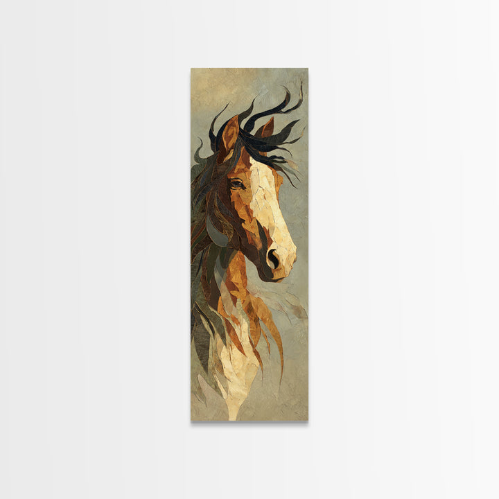 Statement Horse Silhouette Canvas Print, Above Sofa Art, 3 Piece Wall Art, Living Room Decor, Oil Painting, Statement, ASA-1x3-97