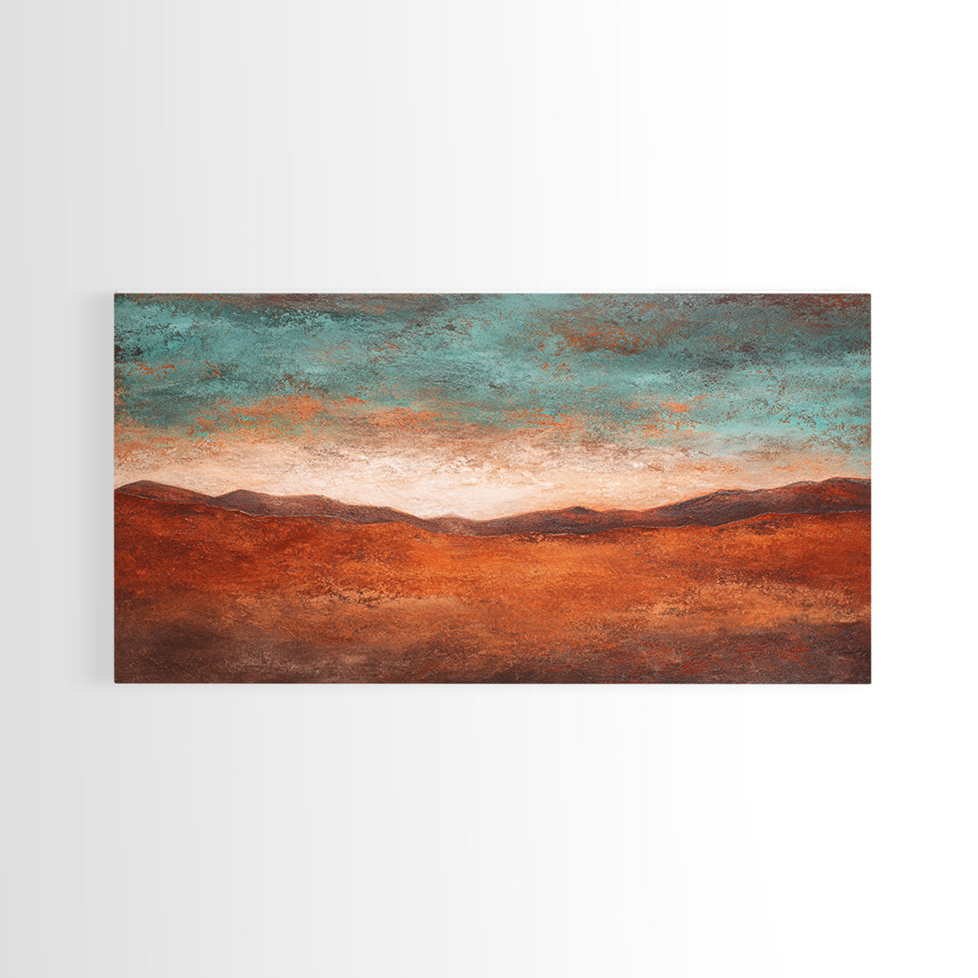 Abstract Canyon Landscape Framed Canvas Print, Above Sofa Art, Living Room Decor, Oil Painting, Statement 103, Set of Prints, ASA-2x1-3
