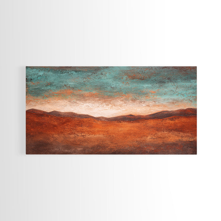 Abstract Canyon Landscape Framed Canvas Print, Above Sofa Art, Living Room Decor, Oil Painting, Statement 103, Set of Prints, ASA-2x1-3