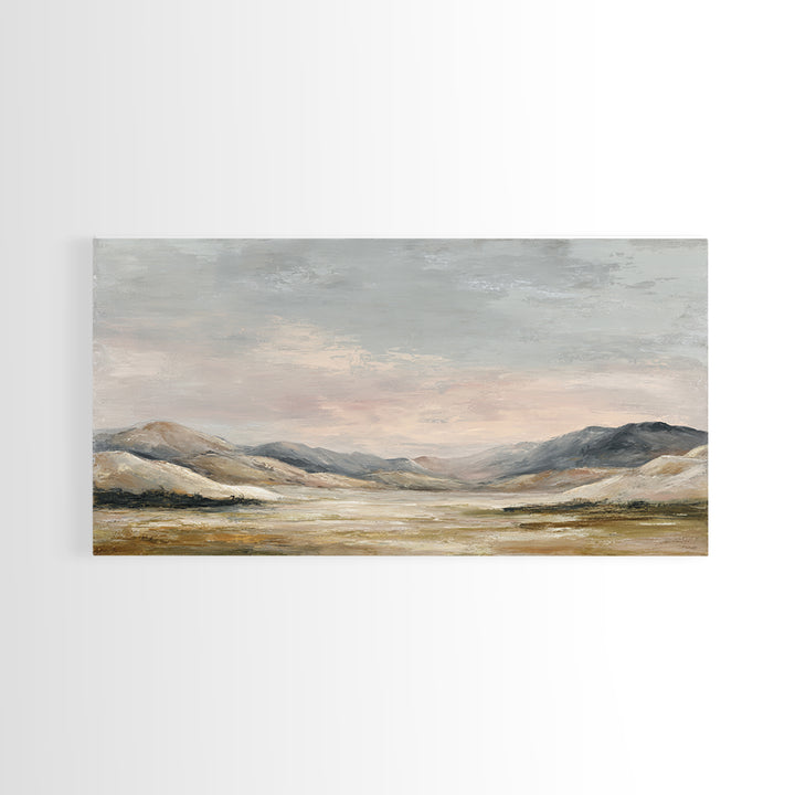 Sunlit Rolling Hills Framed Canvas Print, Above Sofa Art, Boho Decor, Living Room Decor, Fine Art, Statement, Large Wall Art, ASA-2x1-37