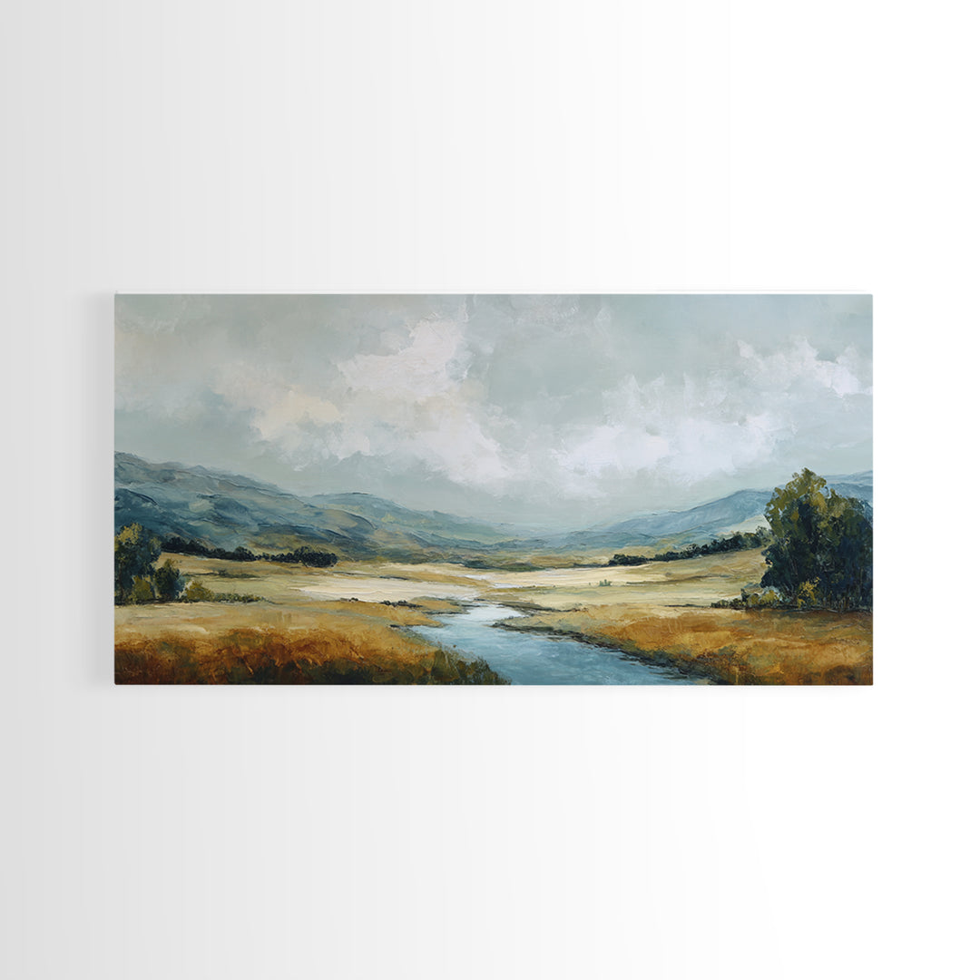 Gallery Style Landscape with Expansive Negative Space Canvas Print, Above Sofa Art, Room Decor, Living Room Decor, Statement, ASA-2x1-44