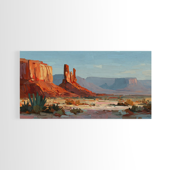 Abstract Canyon Landscape Framed Canvas Print, Above Sofa Art, Abstract Wall Art, Living Room Decor, Watercolor Art, Statement, ASA-2x1-51