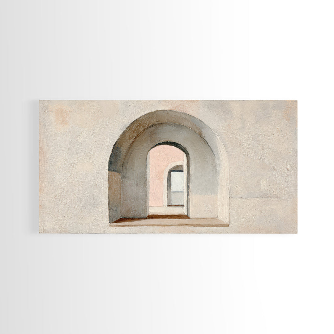 Architectural Arch Study Canvas Print, Above Sofa Art, Living Room Decor, Oil Painting, Statement, Oversized Wall Art, ASA-2x1-53