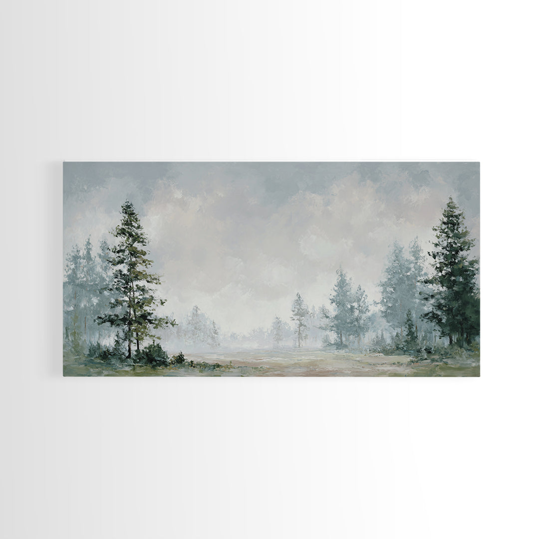 Modern Scandinavian Forest Framed Canvas Print, Above Sofa Art, Canvas Print, Living Room Decor, Fine Art, Statement, ASA-2x1-59